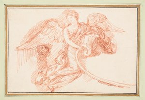 带装饰卷轴的咏翼仕女图