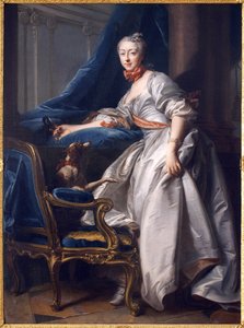 Marie Anne de Montboisier Beaufort Canillac 的肖像，Marquise de Caumont。 Jean Valade (1709-1787) 作画，布面油画