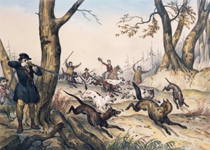 狩猎狼，由让·维克多·亚当（Jean Victor Adam，1801-1866 年）雕刻 作者 让·维克多·亚当