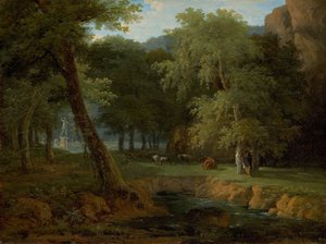 有仙女和赫尔的林地场景，约1810年。