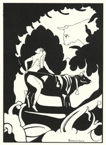 奥维德的爱情书：被一头牛的形象所欺骗（彩色石版画）