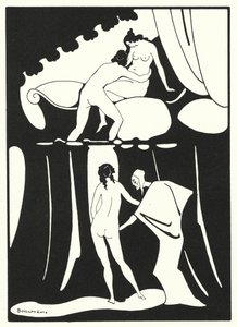 奥维德的爱情书：她乐于亵渎婚床的贞洁（彩色石版画） 作者 让·德博谢尔
