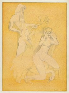 奥维德的爱情书：神圣的奸夫引诱的美丽的莱达（彩色石版画）