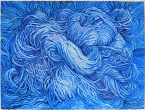 羊毛钴蓝，2013 年（纸上水粉画） 作者 珍妮迷宫