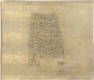阿拉巴马州的基础地图。LOC 2005625108 作者 Anydiah Hotchkiss