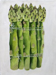 芦笋，2013 年（丙烯酸画布） 作者 詹妮弗·阿博特