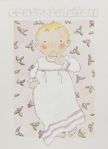 新生女婴（水彩画） 作者 詹妮弗·阿博特