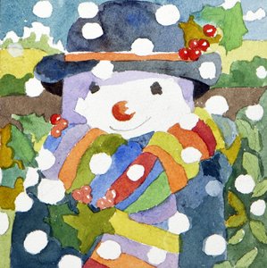 雪中的雪人，2011 年（水彩画）