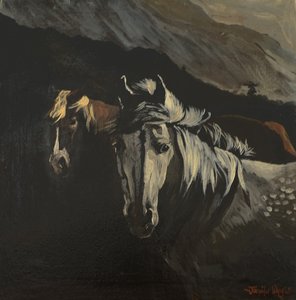 山间小马（布面油画） 作者 詹妮弗赖特