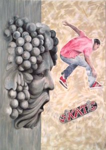 Skate，2009（丙烯酸和帆布粉彩）