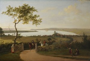 从Middelfart附近的山上俯瞰小皮带（Lillebælt）