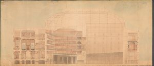 皇家剧院1874 年的剧院。纵切面 作者 延斯·威廉·达勒鲁普