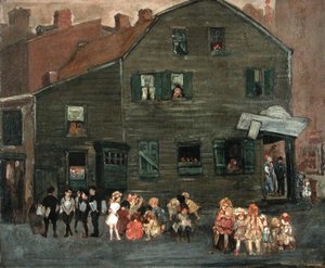 老房子》，约1910年（布面油画 作者 杰罗姆·迈尔斯（Jerome Myers）