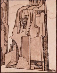 风景，c.1914（钢笔和墨水） 作者 杰西卡·德斯莫特（Jessica Desmott）