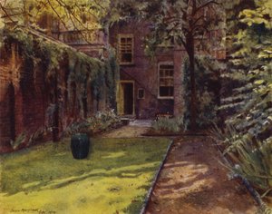 Carlyle House, View of Garden and House (colour litho)
