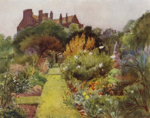 Physicke Garden, Chelsea, View of Garden (colour litho)