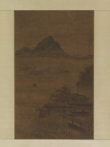 春烟阁（水墨设色金丝绢本） 作者 江源