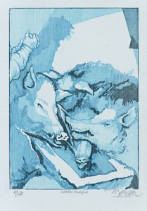 浪子猪》，2015 年（木刻）