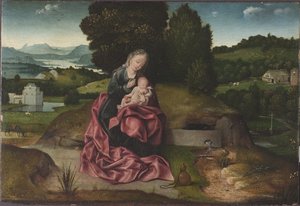 The Rest on the Flight into Egypt - The Rest on the Flight into Egypt, by Patinier (Patenier, Patinir), Joachim (ca. 1480-1524). 木头上的油。 尺寸：21.5x31 厘米。 斯德哥尔摩国家博物馆 作者 约阿希姆·帕蒂尼（Joachim Patinir）
