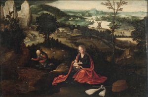 飞往埃及途中的其余部分（油画） 作者 约阿希姆·帕蒂尼（Joachim Patinir）