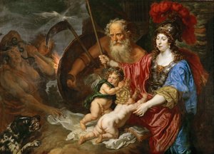 Baroque : Minerve et Saturne protegeant les Arts et les Sciences de l