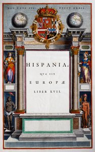 Hispania quae est Europae，第十七册，第九卷的标题页，出自Joan Blaeu（1596-1673）的《Atlas Maior》，共11卷，铜版画，57.5x39厘米，阿姆斯特丹