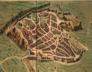 Acquapendente地图，来自Joan Blaeu的Theatrum civitatum et admirandorum Italiae，雕刻版。 作者 琼·布劳