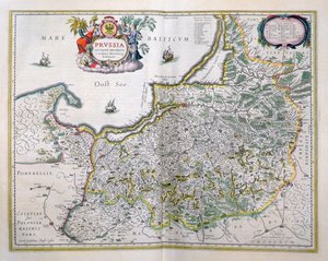 东普鲁士地图。来自 "世界剧院 "或 "新地图集"。