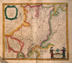 摩德纳地图，出自Joan Blaeu的Theatrum civitatum et admirandorum Italiae，雕刻。 作者 琼·布劳