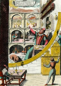 丹麦天文学家第谷-布拉赫（1546-1601）在他的天文台中的形象 雕刻自Johannes Blaeu（1598-1673）的《Atlas Major Ssive et cosmographia Blavania labore et sumptibus》。17世纪。巴黎，装饰艺术