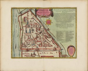 约16世纪Castellum Urbis Moskvae的莫斯科克里姆林宫地图。 1600。 作者 琼·布劳
