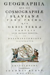 琼-布劳（1596-1673）创作的《大地图》第一部分的扉页，铜版画，阿姆斯特丹 作者 琼·布劳