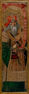 大卫 - Joan Gasco（活跃于 1500-1529 年）的画作 - 约 1500 年 - 画板上的钢笔画 - 210,8x60 - 巴塞罗那加泰罗尼亚国家艺术博物馆 作者 琼·加斯科（JoanGascó）