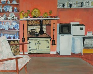 Cottage Kitchen，Red Cottage Studios，萨福克与Rayburn，2000，水粉 作者 琼·瑟西