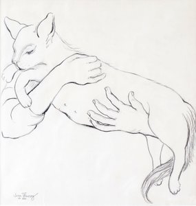可爱的猫，2000，（铅笔）