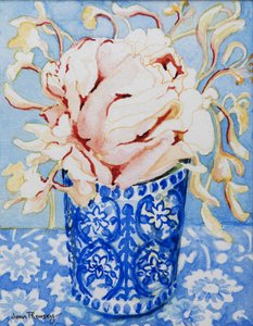 Pink Rose和Honeysuckle，2000，（手工纸上的wc）