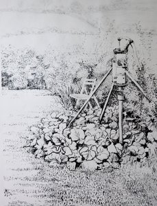 花园泵，1973年（木炭） 作者 琼·瑟西