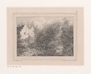 沟渠和两座房屋 作者 Gebroeders van de Weijer