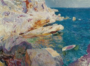 哈韦阿的岩石 - 索罗拉-巴斯蒂达，华金（1863-1923） - 1905 - 布面油画 - 62,5x84,7 - 马拉加卡门-蒂森博物馆 作者 华金·索罗拉·巴斯蒂达