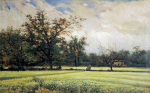 荞麦盛开。 Joaquim Vayreda i Vila (1843-1894) 的绘画。 布面油画，19 世纪下半叶，西班牙艺术。 蒙特塞拉特博物馆（西班牙）。