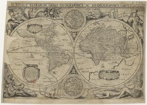 整个世界的新地图加利恩世界地图，1631