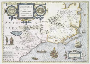 弗吉尼亚州等省佛罗里达州诺瓦，1636 作者 乔多克·洪迪斯（Jodocus Hondius）