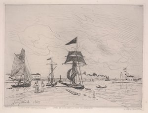 翁弗勒尔港口的木码头 作者 约翰·巴索德·琼金德（Johan Barthold Jongkind）