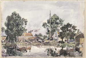 1868年在海牙的一条运河 作者 约翰·巴索德·琼金德（Johan Barthold Jongkind）