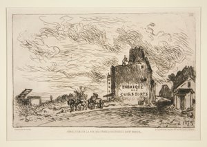 法兰西-布尔乔亚-圣马赛尔街的拆迁 (Demolition at Rue des Francs-Bourgeois Saint-Marcel) 作者 约翰·巴索德·琼金德（Johan Barthold Jongkind）