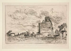 法兰西-布尔乔亚-圣马赛尔街的拆迁 (Demolition at Rue des Francs-Bourgeois Saint-Marcel) 作者 约翰·巴索德·琼金德（Johan Barthold Jongkind）