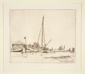 停泊的小船 作者 约翰·巴索德·琼金德（Johan Barthold Jongkind）
