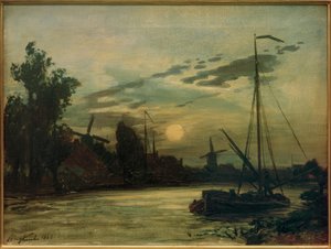 晚上景观 作者 约翰·巴索德·琼金德（Johan Barthold Jongkind）