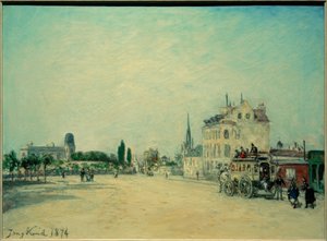 Faubourg St. Jacques的驿马车 作者 约翰·巴索德·琼金德（Johan Barthold Jongkind）