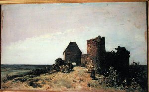 Chateau de Rozemont（Nievre）1861年的废墟 作者 约翰·巴索德·琼金德（Johan Barthold Jongkind）